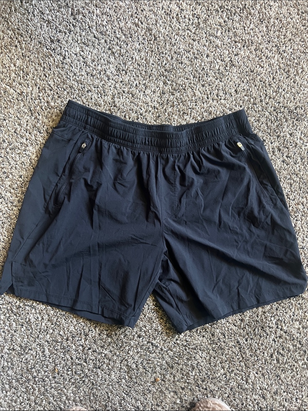 all in motion Black Men's Athletic Shorts with Zip Pockets